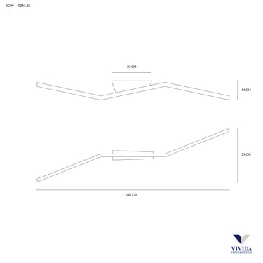 Bow plafoniera lamp led 30w 2100lm 3000k wh (ULTIMI DISPONIBILI - N°1) Vivida international Lampade da soffitto